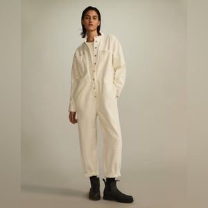 The Canvas Organic Cotton Coverall in Bone XS